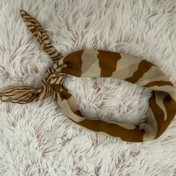 VINTAGE Animal Print Scarf Brown Shades - Picture 5 of 5